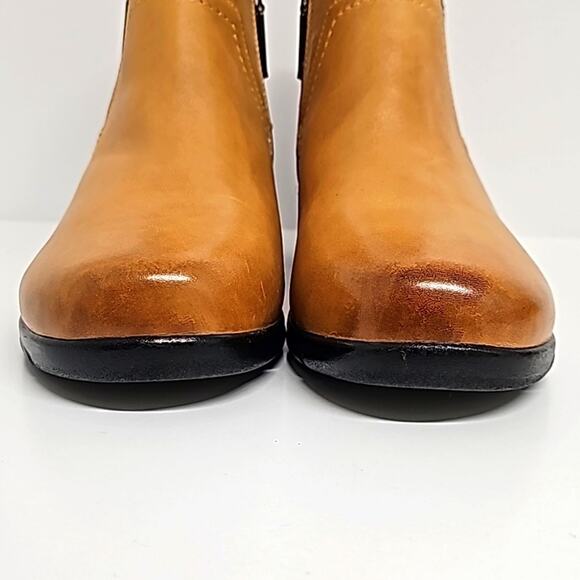 Propet Womens Waverly Leather Zip Up Both Sides Tan Wedge Boots Booties Size 7 - Picture 5 of 10